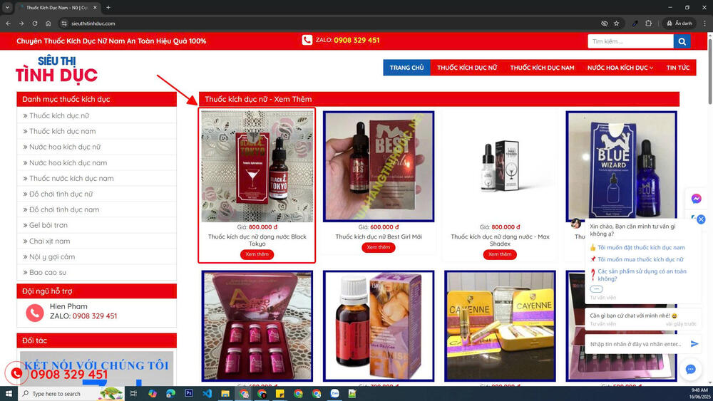 Hướng dẫn đặt mua thuốc kích dục tại Siêu Thị Tình Dục